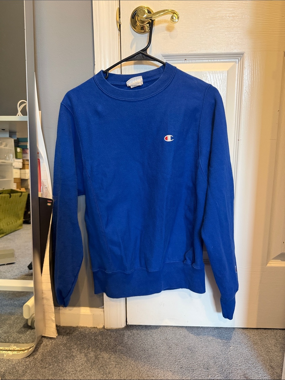 Champion Crewneck Sweatshirt in Blue with Chest Logo